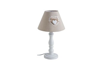 lampe à poser aubry gaspard - lampe de chevet en bois romantique (lot de 2)