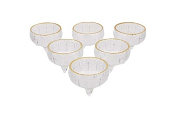 tasse et mugs hanah home - bol en verre avec liseré doré (lot de 6) modèle 1