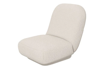 fauteuil de relaxation homcom fauteuil paresseux grand confort épaisse assise 25 cm doux revêtement tissu toucher laine d'agneau blanc cassé