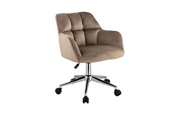 fauteuil de bureau vente-unique chaise de bureau - velours - beige - hauteur réglable - pega