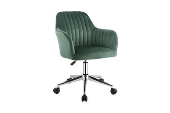fauteuil de bureau vente-unique chaise de bureau - velours - vert - hauteur réglable - eleana