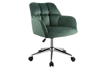 fauteuil de bureau vente-unique chaise de bureau - velours - vert - hauteur réglable - pega