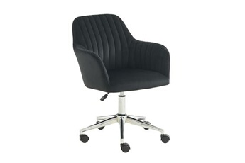 fauteuil de bureau vente-unique.com chaise de bureau - velours - noir - hauteur réglable - eleana