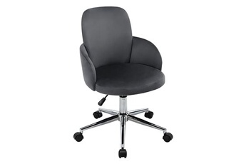 fauteuil de bureau vente-unique.com chaise de bureau - velours - hauteur réglable - gris - capia