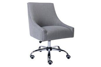 fauteuil de bureau vente-unique.com chaise de bureau - tissu - gris - hauteur réglable - wondio