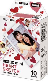 Pack de 10 photos Fujifilm Instax Mini Heart Sketch - vue 2