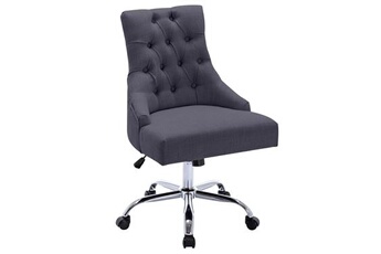 fauteuil de bureau vente-unique.com chaise de bureau - tissu - gris - hauteur réglable - mervia