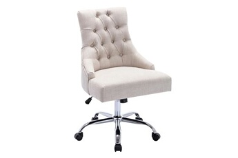 fauteuil de bureau vente-unique.com chaise de bureau - tissu - beige - hauteur réglable - mervia