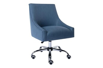 fauteuil de bureau vente-unique.com chaise de bureau - tissu - bleu - hauteur réglable - wondio