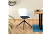 Idimex Chaise de salle à manger pivotante IRIDA, fauteuil de bureau design, en plastique blanc et piètement en métal noir photo 2
