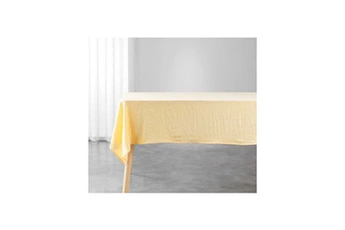 nappe rectangle suzy en microfibre lavée - jaune - 140 x 240 cm