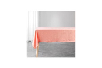 nappe rectangle suzy en microfibre lavée - rose corail - 140 x 240 cm