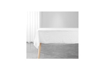 nappe rectangle suzy en microfibre lavée - blanc - 140 x 240 cm