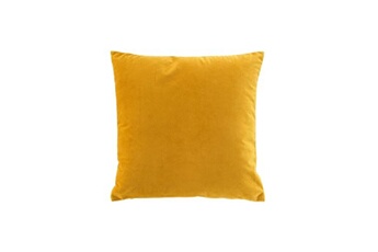 coussin déhoussable en relief effet velours uni velouriane - jaune - 50 x 50 cm