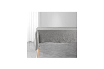 sommier douceur d'interieur nappe rectangle suzy en microfibre lavée - gris - 140 x 240 cm