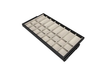 kit de organiser de tiroirs et cadre de glissières de tiroirs à fermeture douce pour armoires, réglable, module 900mm, noir texturé et gris pierre