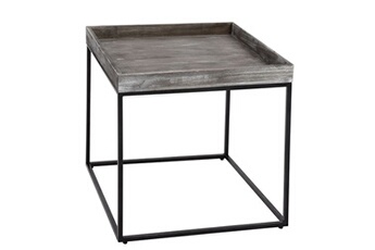 table d'appoint hwc-k71 fsc-certifié bois de paulownia métal 60x60x60cm gris foncé