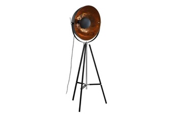 lampadaire vente-unique.com lampadaire cinéma industriel movie - h. 166 cm - bicolore intérieur cuivré extérieur noir de la marque inside art