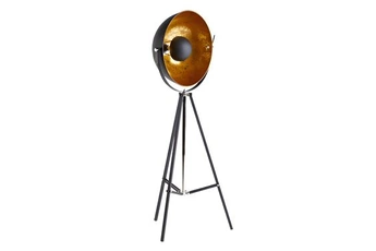 lampadaire vente-unique.com lampadaire cinéma industriel movie - h. 166 cm - bicolore intérieur doré extérieur noir de la marque inside art
