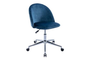 fauteuil de bureau vente-unique.com chaise de bureau - velours - bleu - hauteur réglable - melbourne