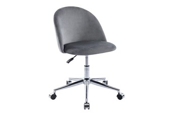 fauteuil de bureau vente-unique.com chaise de bureau - velours - gris - hauteur réglable - melbourne