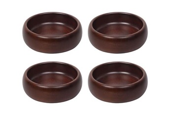 tasse et mugs vente-unique.com lot de 4 bols - d. 13 x h. 4 cm - bois de manguier - naturel - valisa