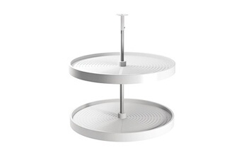 caisson et casier de bureau emuca jeu de plateaux circulaires shelvo pour meuble de cuisine, pour module de 800 mm, plastique et aluminium, blanc