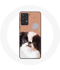 Coque Samsung Galaxy A32 4G Epagneul japonais Noir et Blanc Race de chiens