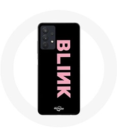 Coque pour Samsung Galaxy A32 5G Blink Fandom Blackpink Logo Rose Fond Noir