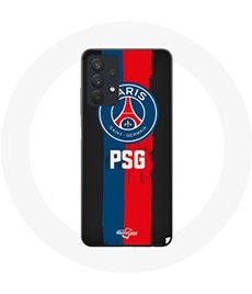 Coque pour samsung galaxy A32 5G Paris Saint Germain PSG Logo Bleu Rouge Fond Noir