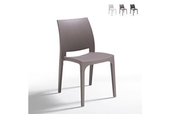 chaise generique chaise de bar jardin restaurant en polypropylène empilable love bica gris