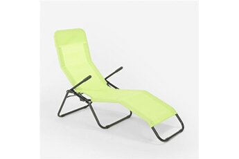 chaise longue - transat beach and garden design 4 transats pliants bain de soleil pour jardin et plage en acier pasha jaune et noir