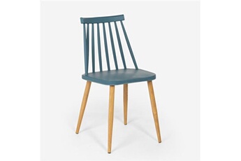 chaise generique chaise de cuisine et salon en polypropylène style classique toutou bleu