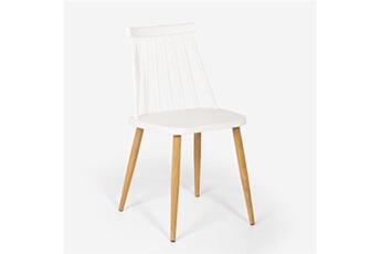 chaise generique chaise de cuisine et salon en polypropylène style classique toutou blanc