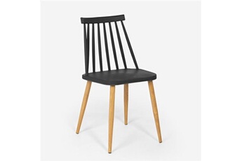 chaise generique chaise de cuisine et salon en polypropylène style classique toutou noir