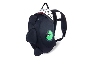 accessoires cartable et sac à dos crazy safety sac à dos dragon noir pour la maternelle ou l'école pour enfants de 2 à 6 ans. design en néoprène, porte-nom et bretelles réglables.