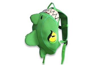 accessoires cartable et sac à dos crazy safety sac à dos dragon vert pour la maternelle ou l'école pour enfants de 2 à 6 ans. design en néoprène, porte-nom et bretelles réglables.