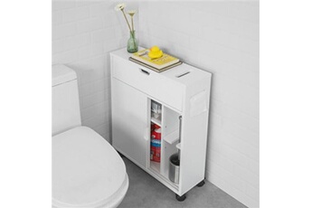 meuble de salle de bain sobuy bzr31-w meuble de rangement armoire de rangement de salle de bain-blanc