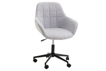 fauteuil de bureau idimex fauteuil de bureau yankee chaise pivotante avec accoudoirs, siège à roulettes réglable en hauteur, revêtement en tissu gris