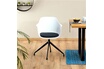 Idimex Chaise de salle à manger pivotante IRIDA, fauteuil de bureau design, en plastique blanc et piètement en métal noir photo 4