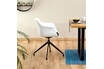 Idimex Chaise de salle à manger pivotante IRIDA, fauteuil de bureau design, en plastique blanc et piètement en métal noir photo 3