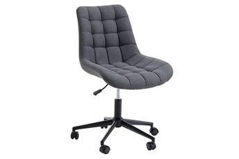 fauteuil de bureau idimex chaise de bureau talia, en tissu gris foncé