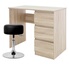 Bureau Avec 3 Tiroirs Blanc Brillant 90x76x50 Cm - Table De Travail Ordinateur ML-Design