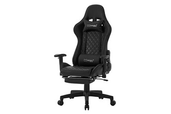 chaise gaming non renseigné ml-design chaise de gaming avec repose-pieds, noir, similicuir, chaise de bureau