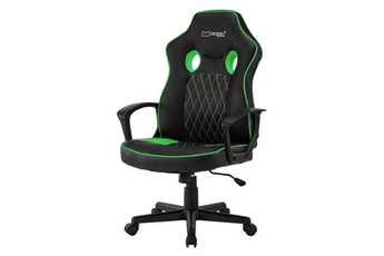 chaise gaming non renseigné ml-design chaise de gaming avec fonction bascule, noir-vert, similicuir, chaise de bureau