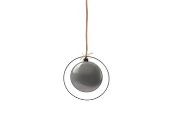 lanterne ecd germany boule de noël led ø15 cm sur corde de 80 cm, boule lumineuse suspendue, blanc