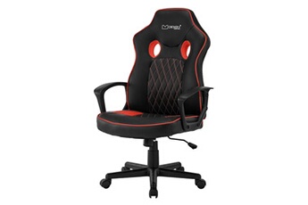 chaise gaming non renseigné ml-design chaise de gaming avec fonction bascule, noir-rouge, similicuir, chaise de bureau