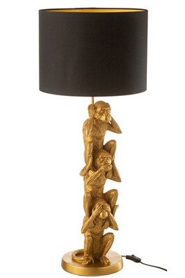 Lampe à poser Non renseigné Lampe singe langage de signes doré Jacquot H 89 cm