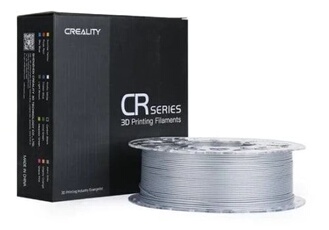 CR-PLA Silver_1.75mm_1KG_transparent spool_black and white box
