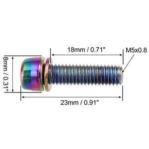 Vis M5 Pour Potence Vélo - Lot De 12 Avec Rondelles - En Acier Allié Noir - Pour Vélo Route Et VTT